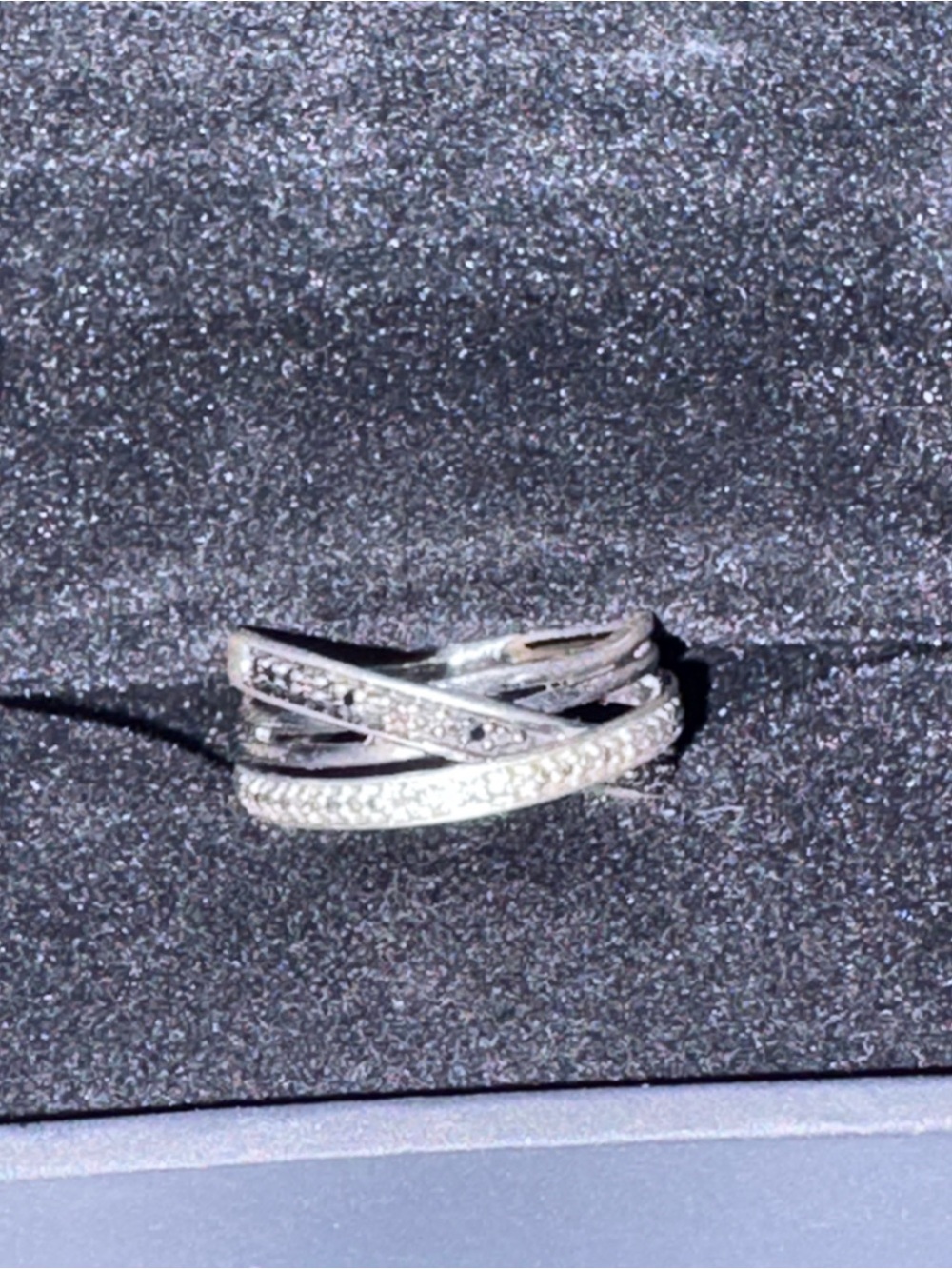 Kay Jewelers Silver Crisscross Pave Ring